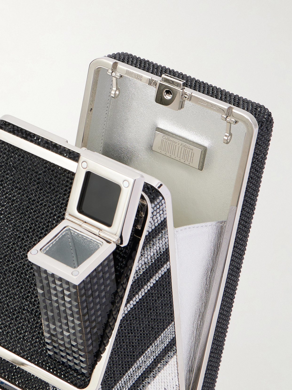 Judith Leiber Image Crystal-embellished Silver-tone Clutch In Multi