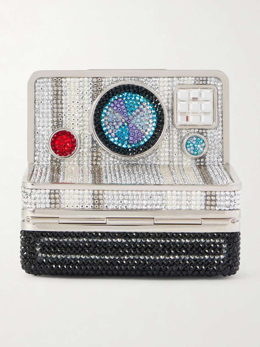 Judith Leiber Couture Image Crystal-embellished Silver-tone Clutch