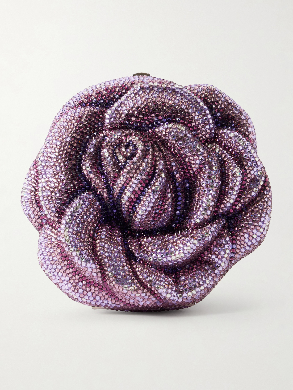 Judith Leiber Rose Melody Crystal-embellished Silver-tone Clutch In Animal Print