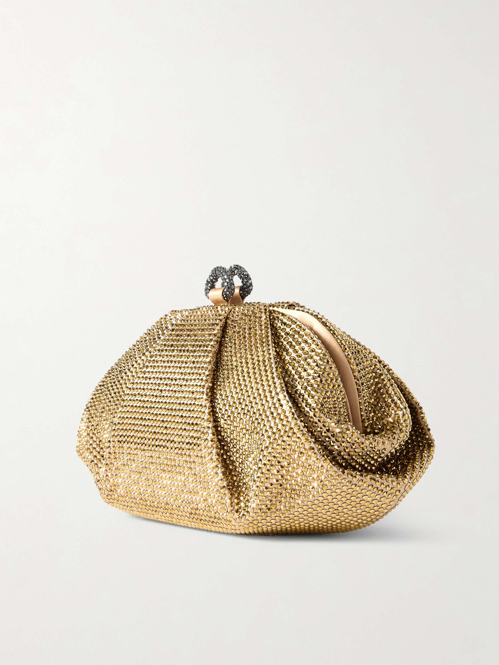 JUDITH LEIBER COUTURE Gemma Clutch aus Satin mit Kristallen