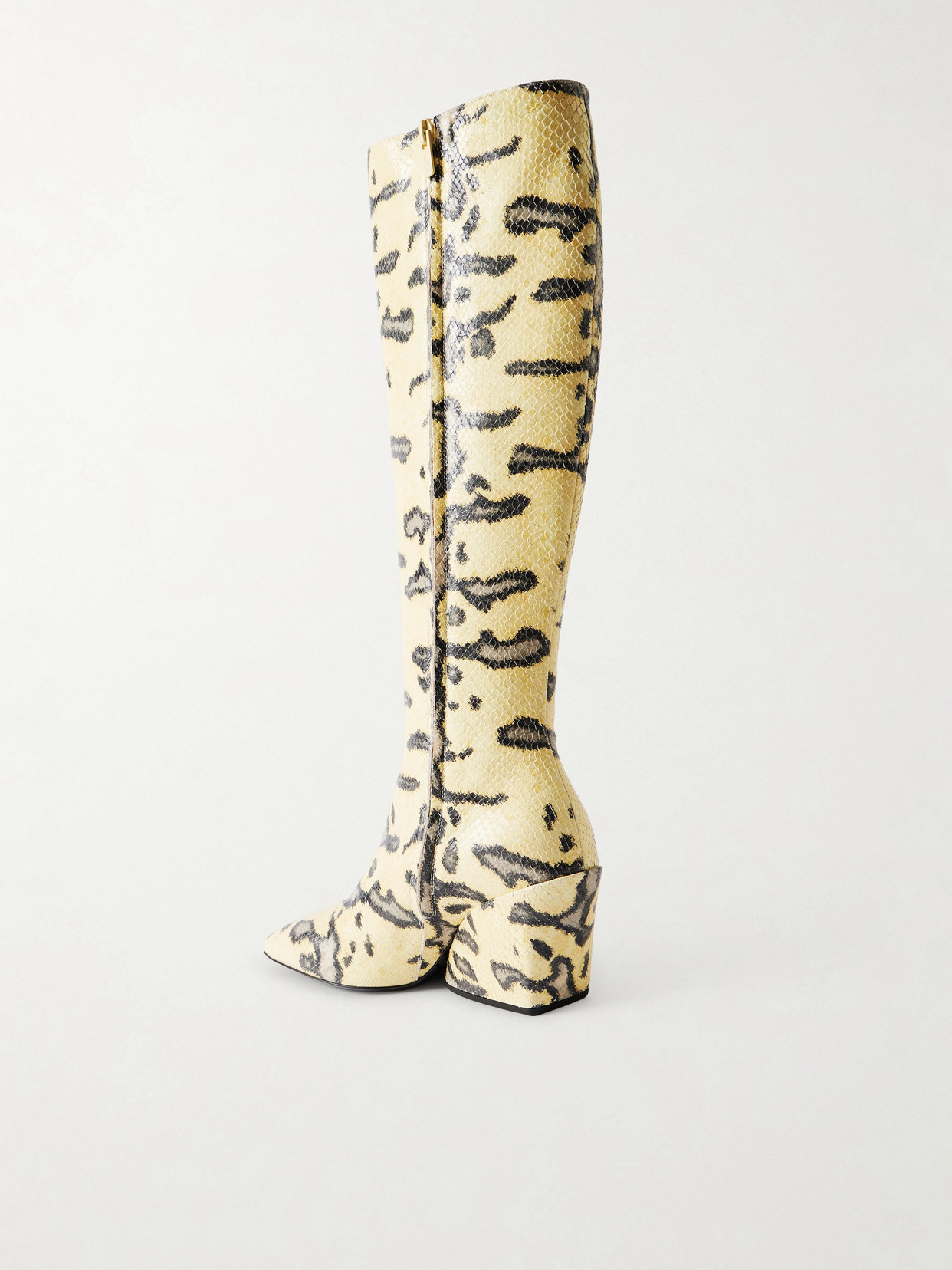 Slant 80 Snake-Effect Leather Knee Boots
