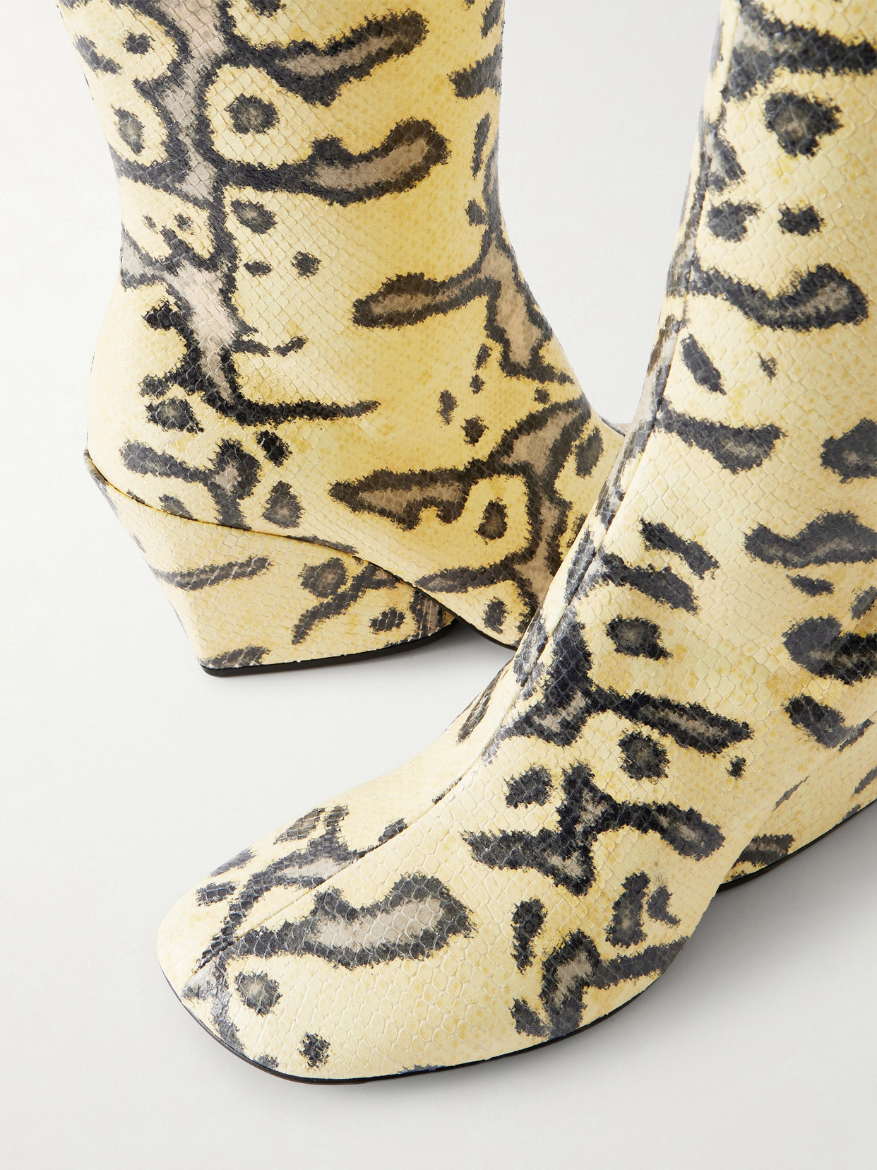 Slant 80 Snake-Effect Leather Knee Boots