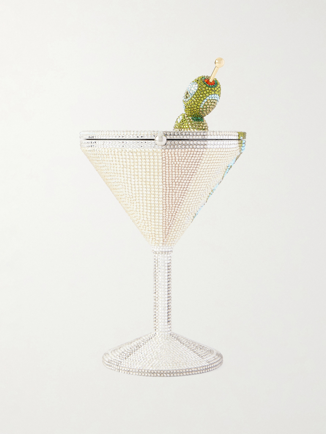 Judith Leiber Martini Crystal-embellished Gold- And Silver-tone Clutch In Orange