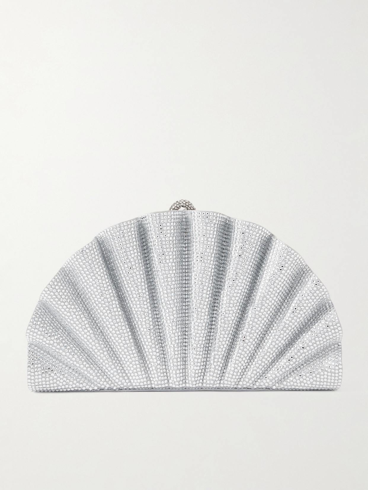 Judith Leiber Origami Fan Crystal-embellished Shoulder Bag In Silver