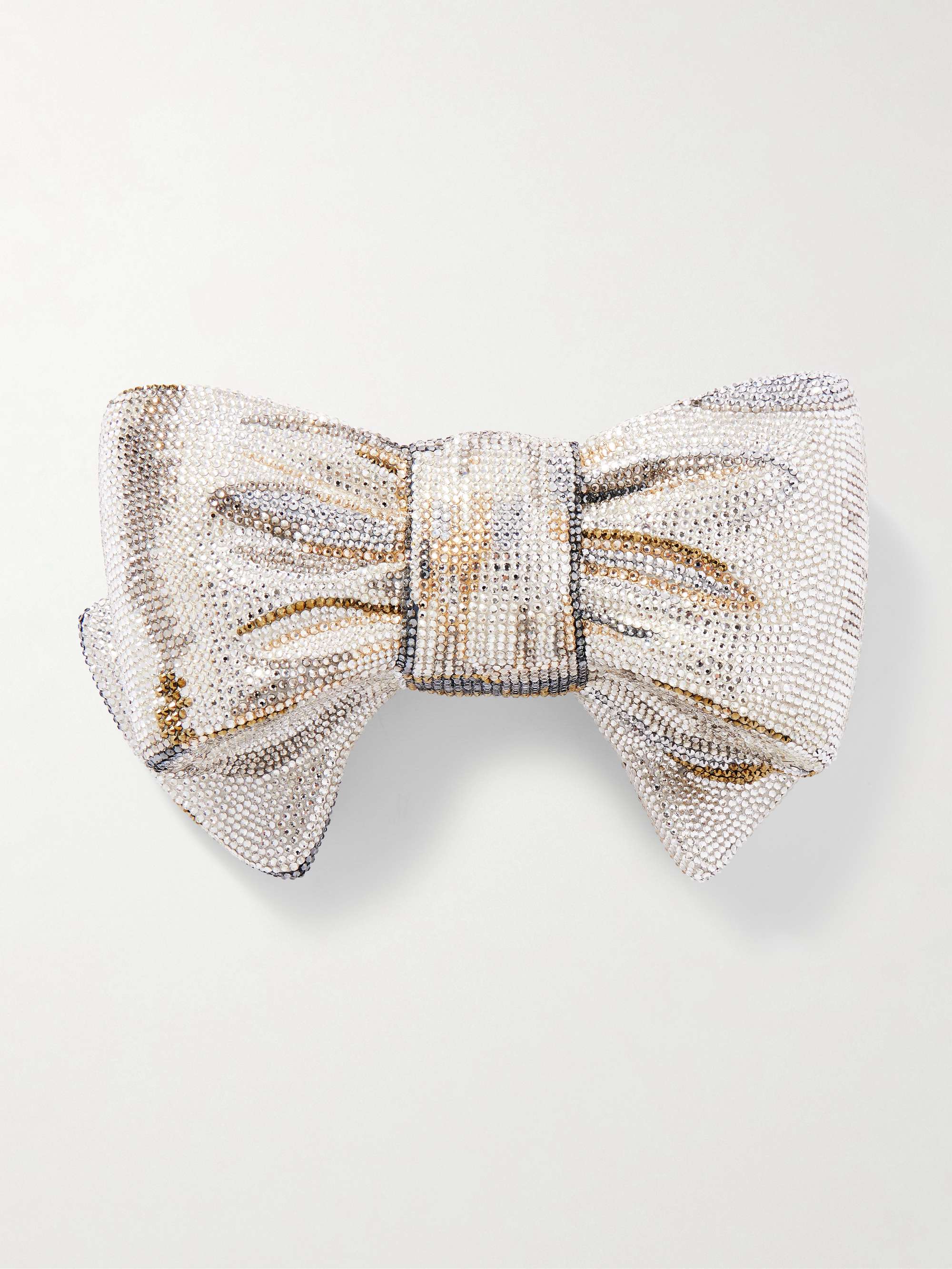 JUDITH LEIBER COUTURE Bow Just for You crystal-embellished gold-tone clutch