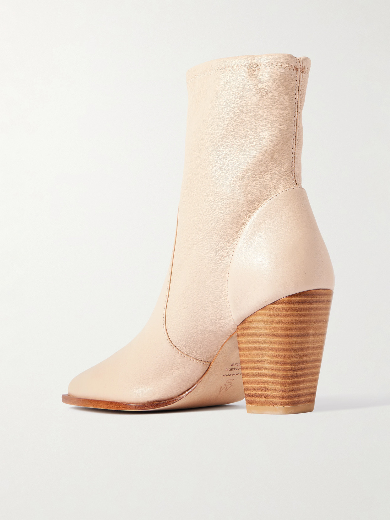 Stuart Weitzman Jolene Leather Ankle Boots In White