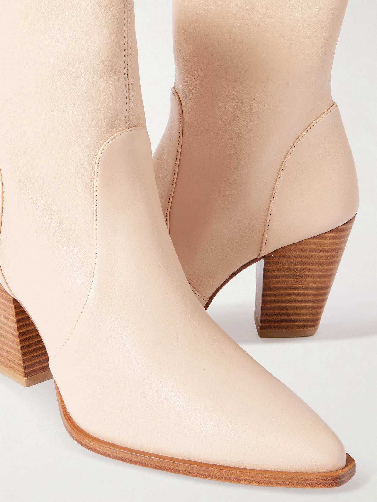 Stuart Weitzman Jolene Leather Ankle Boots In White