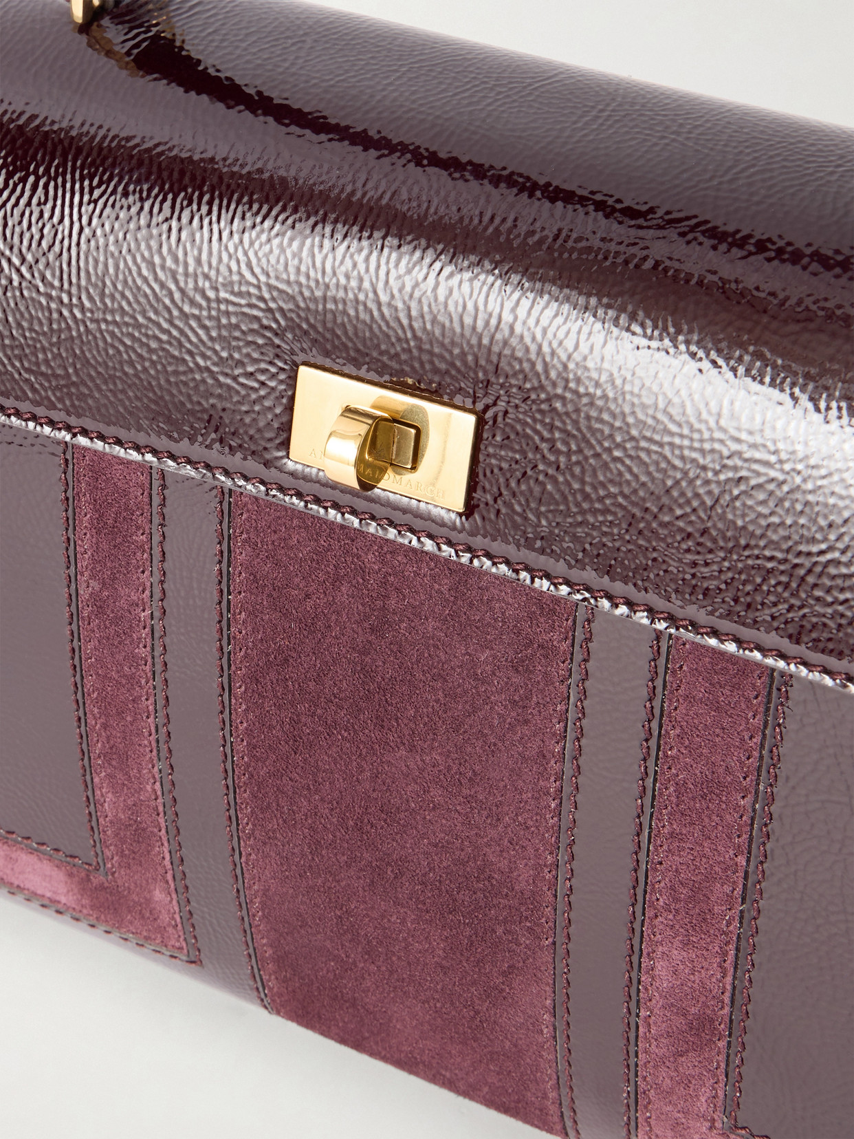 Mortimer Patchwork Patent-Leather And Suede Tote