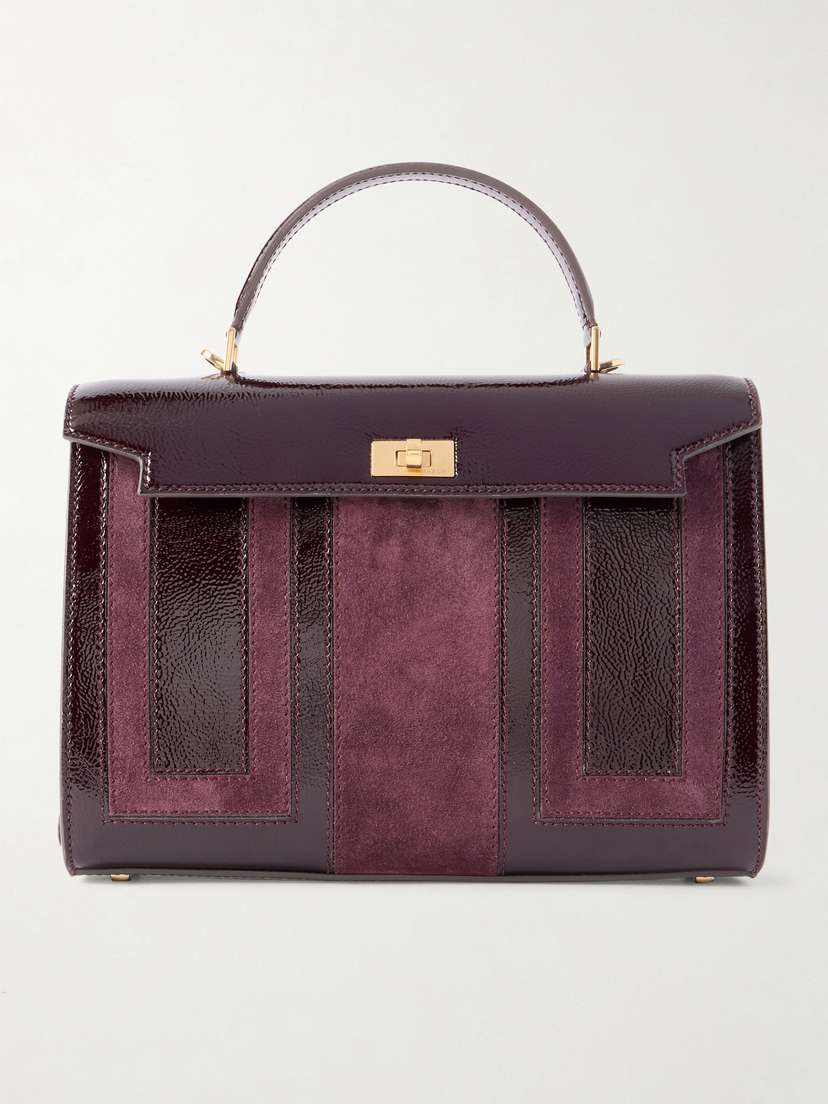 Anya Hindmarch Mortimer Patchwork Patent-leather And Suede Tote