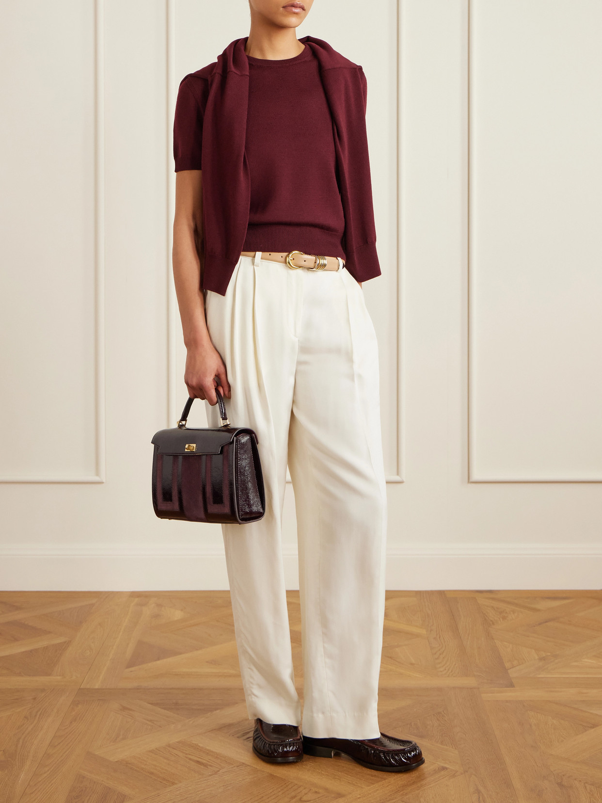 Mortimer Patchwork Patent-Leather And Suede Tote