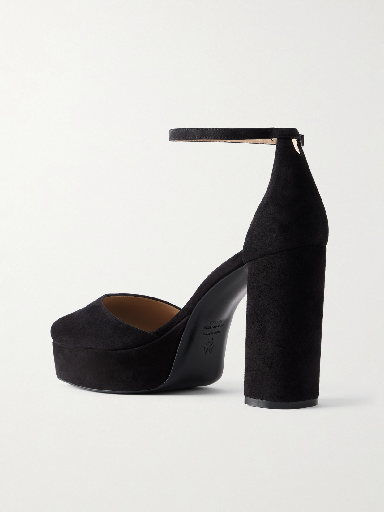 Stuart Weitzman 110mm Sabrina Suede Platform Sandals In Black
