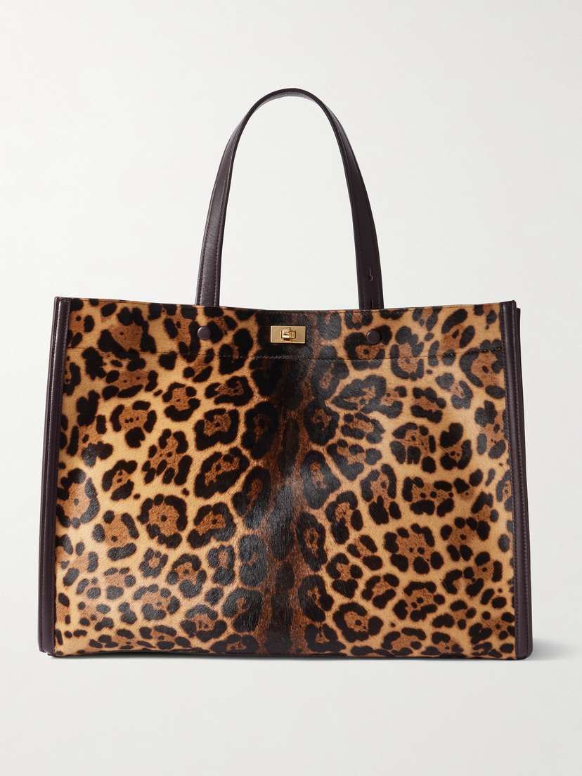 Anya Hindmarch Mortimer Leather And Leopard-print Calf Hair Tote