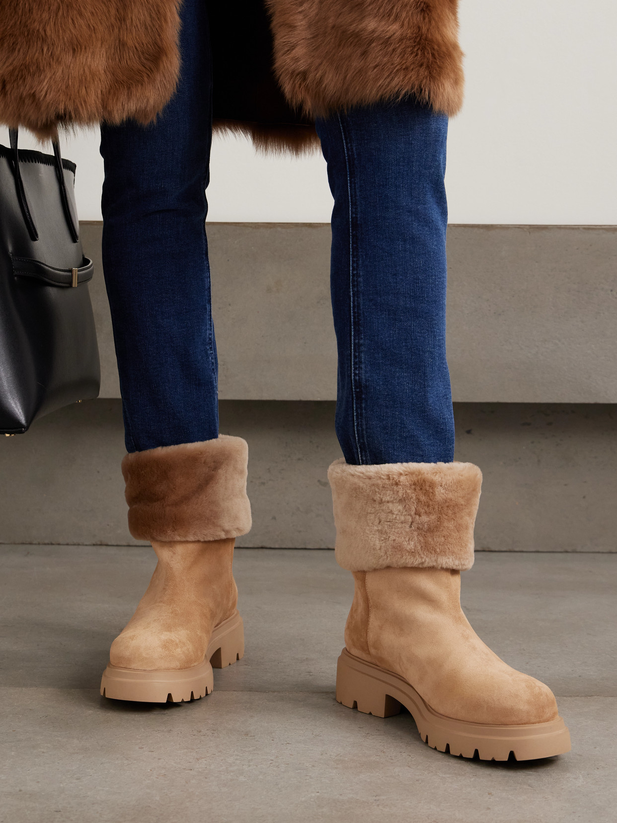 Hudson Shearling Ankle Boots