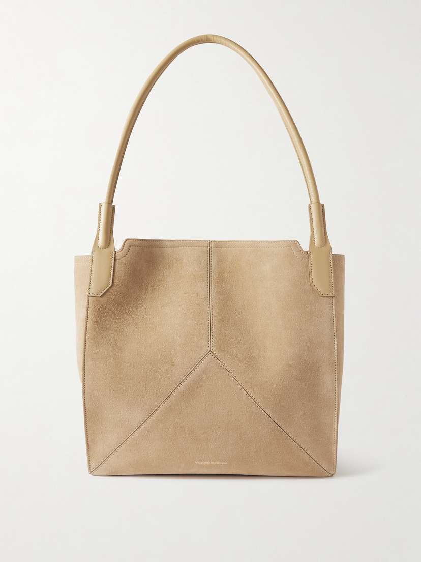 Victoria Beckham The Victoria Soft Mini Leather-trimmed Suede Tote