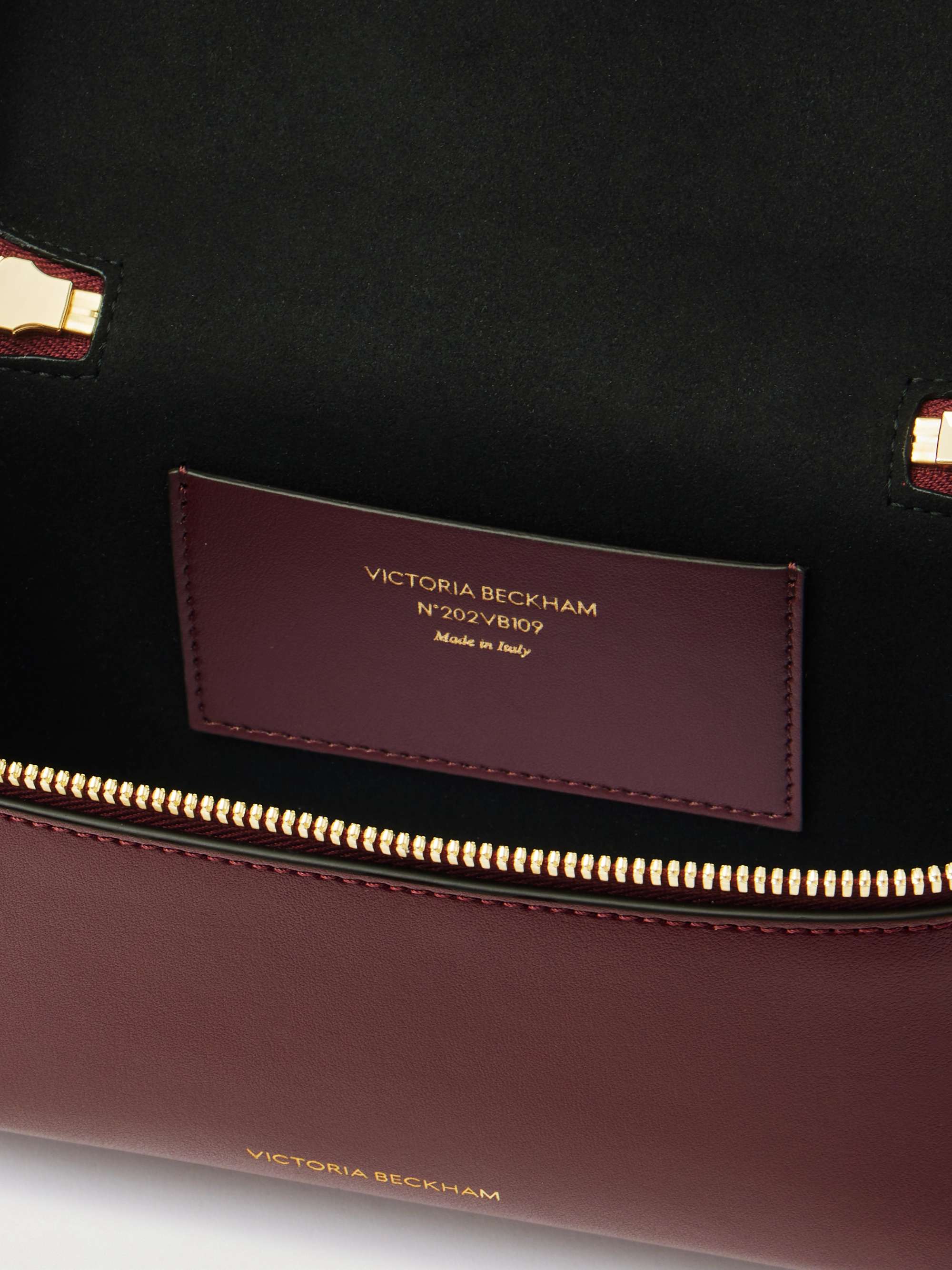 Victoria Beckham バーガンディ ショルダーバッグ VICTORIA BECKHAM Vanity leather shoulder bag | NET-A-PORTER