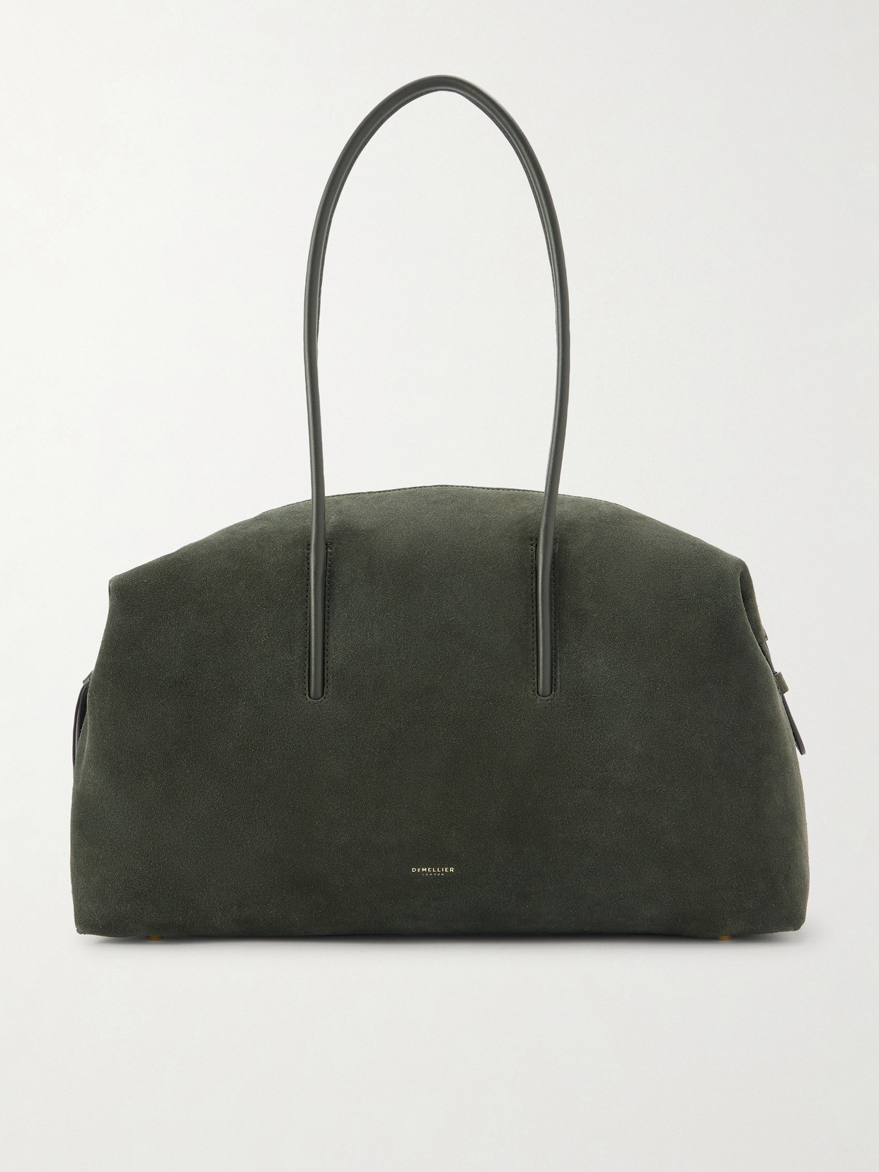 Demellier The Stockholm Leather-trimmed Suede Tote Bag In Green