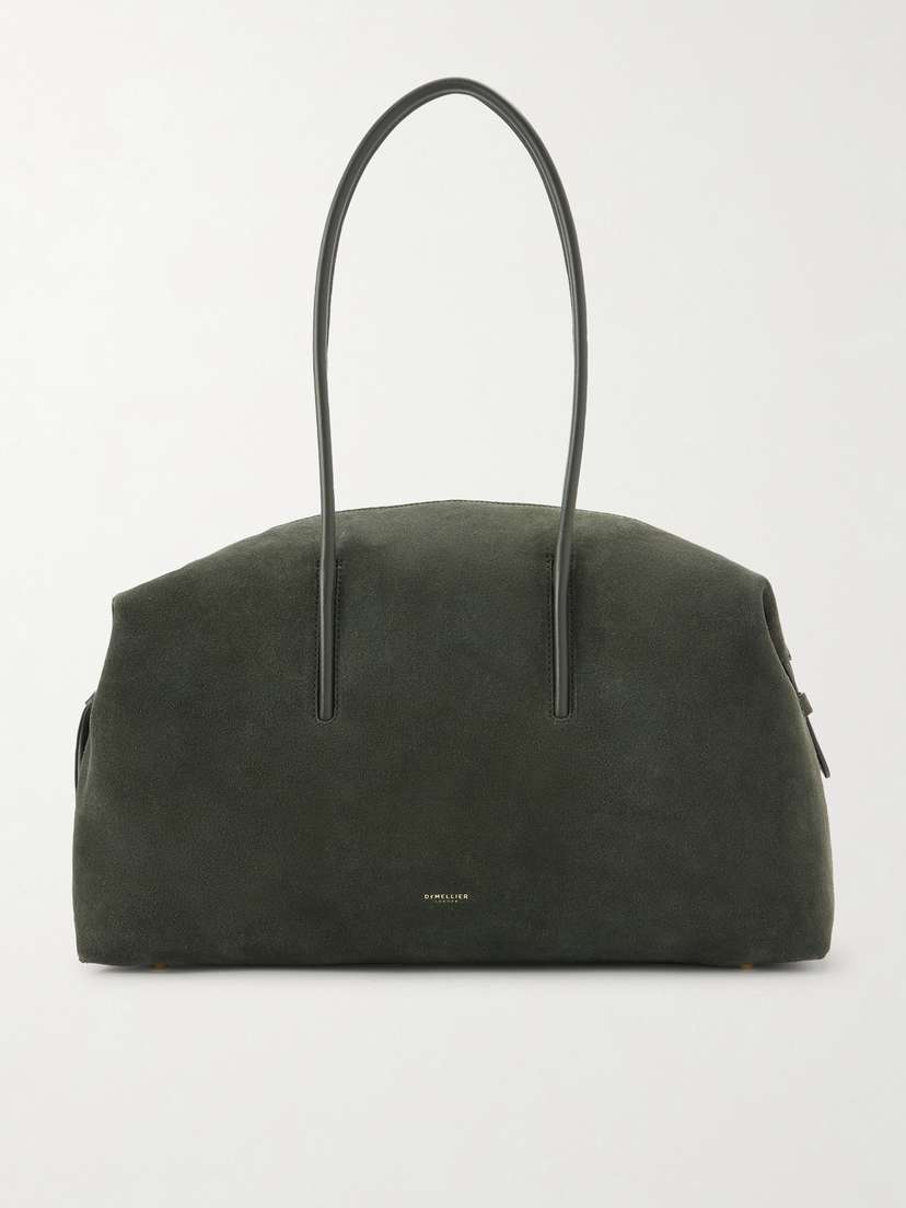 DeMellier The Stockholm Large Leather-trimmed Suede Tote