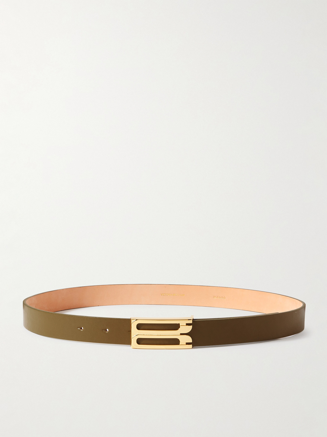 Victoria Beckham Frame Leather Belt In Green