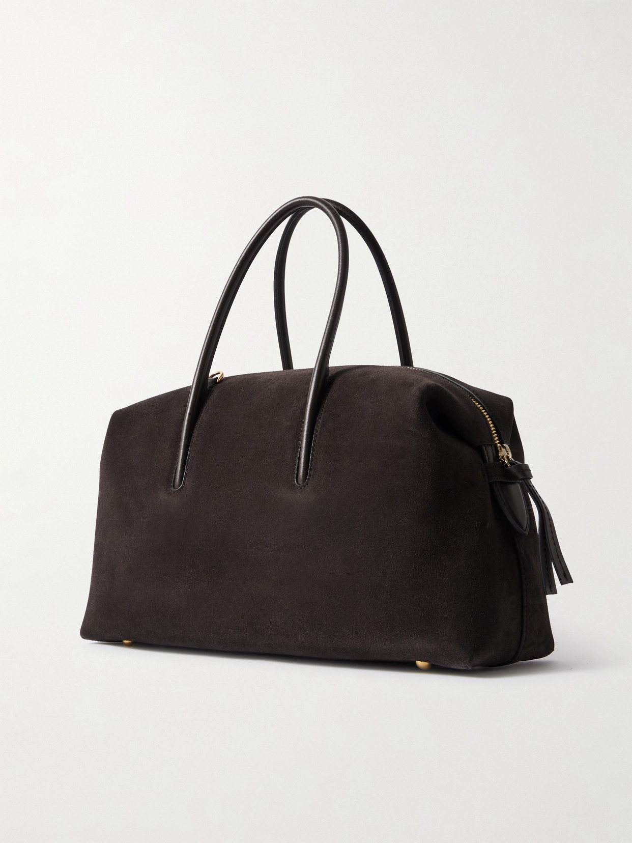The Stockholm Midi Leather-Trimmed Suede Tote
