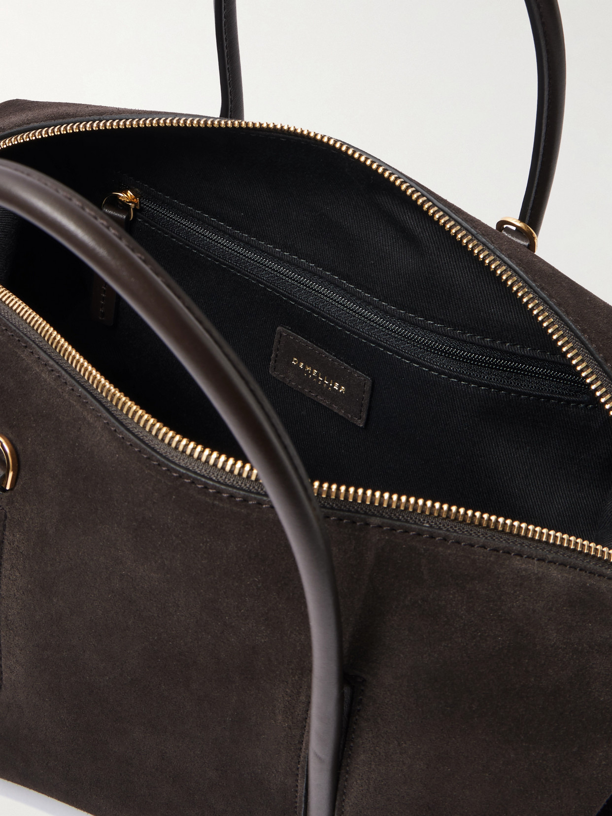 The Stockholm Midi Leather-Trimmed Suede Tote