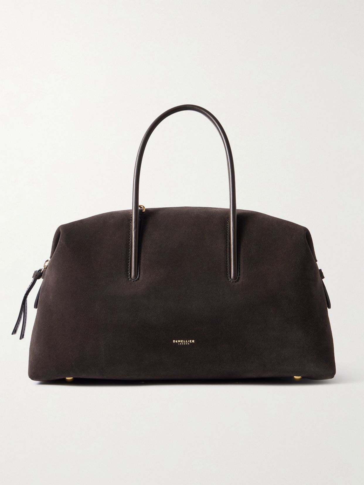 The Stockholm midi leather-trimmed suede tote