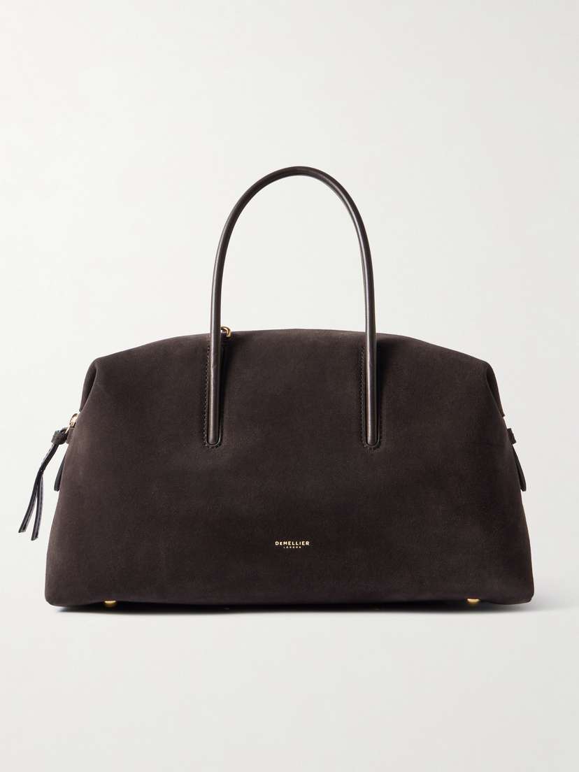 DeMellier The Stockholm Midi Leather-trimmed Suede Tote