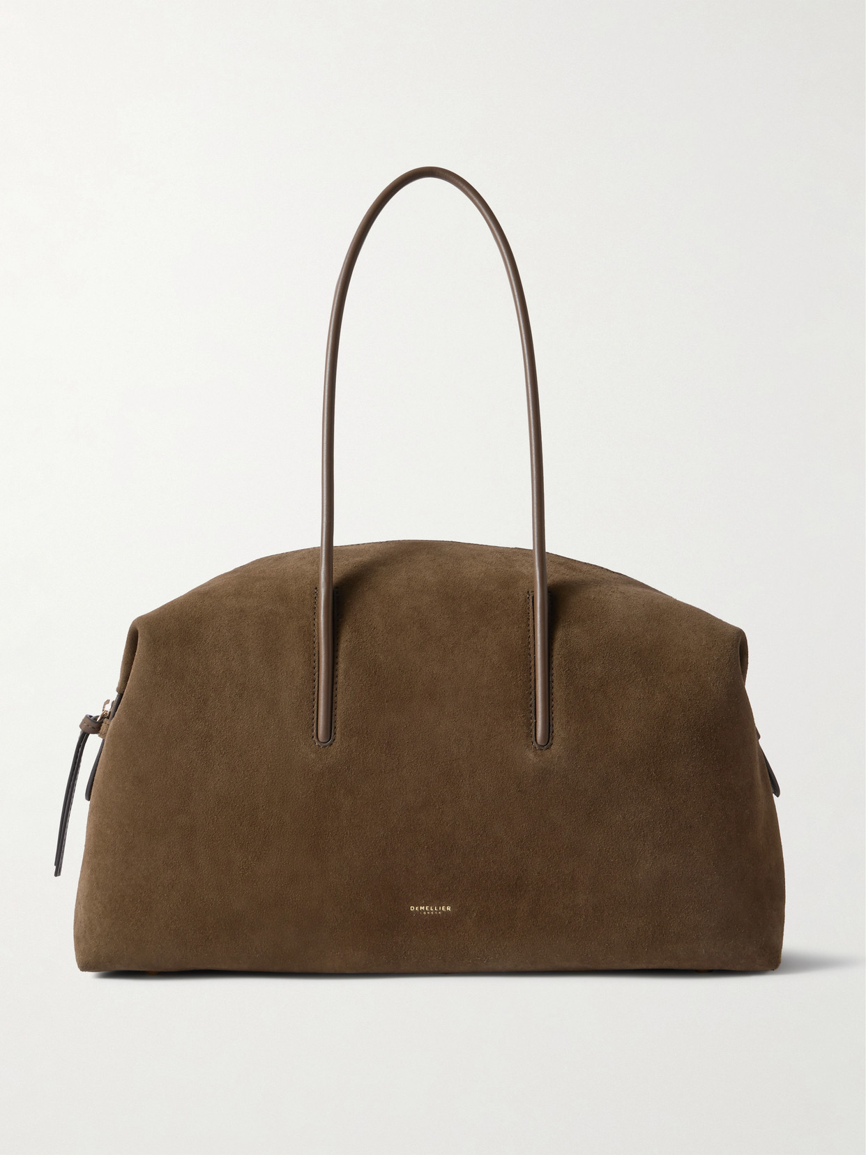 Demellier The Stockholm Leather-trimmed Suede Tote Bag In Brown