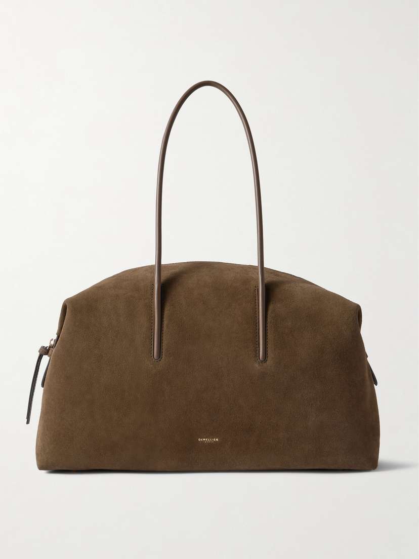 DeMellier The Stockholm Large Leather-trimmed Suede Tote