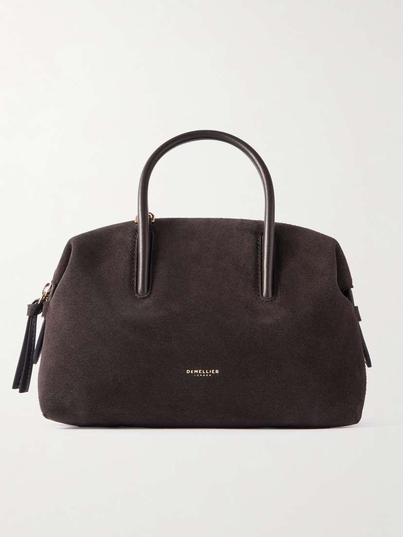 DeMellier The Stockholm Small Leather-trimmed Suede Tote