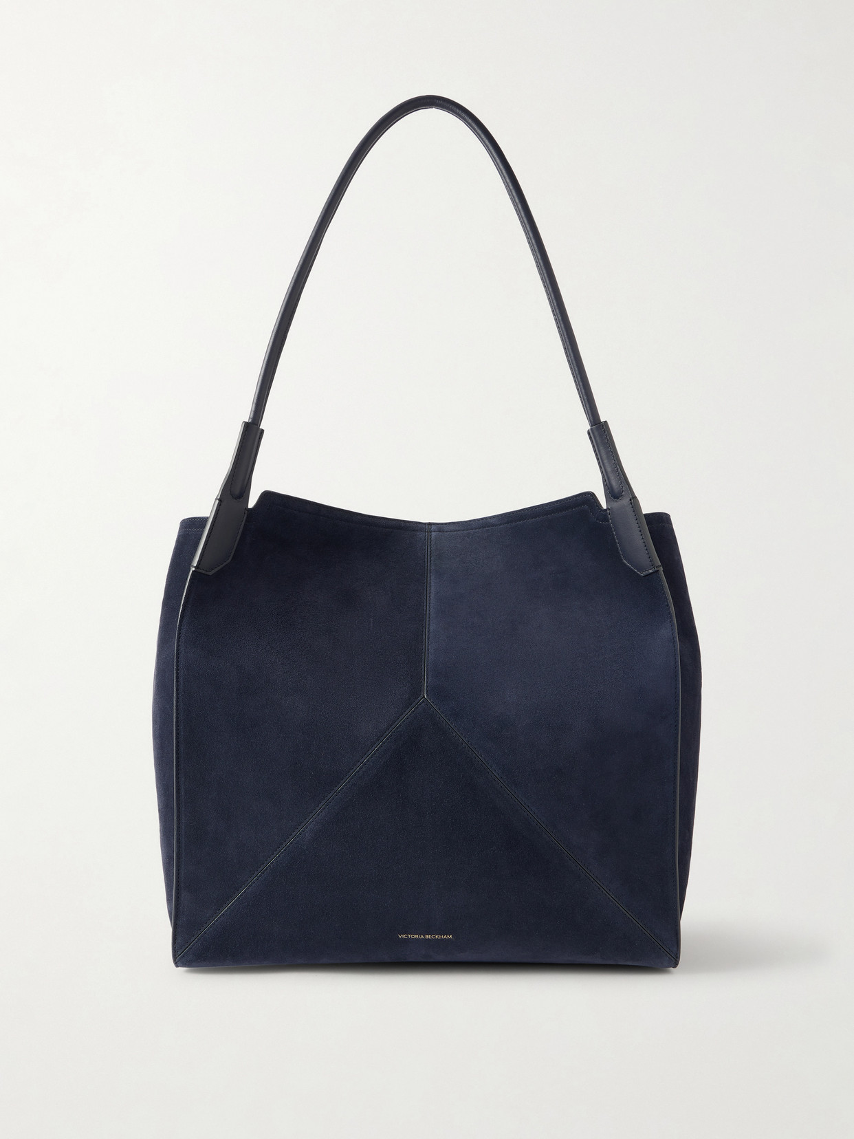Victoria Beckham The Victoria Soft Leather-trimmed Paneled Suede Tote In Blue