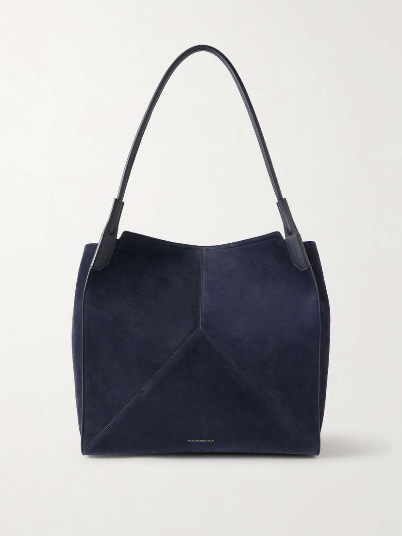 Victoria Beckham The Victoria Soft Leather-trimmed Paneled Suede Tote