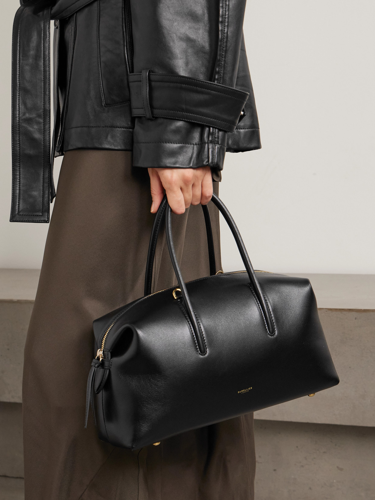 The Stockholm Midi Textured-Leather Tote