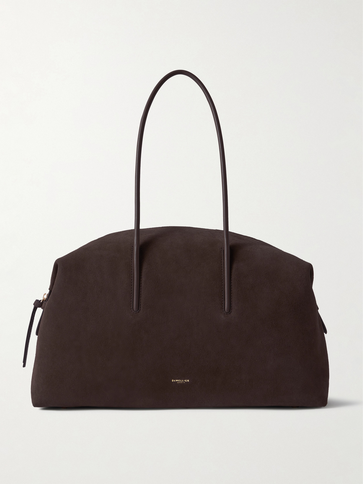 Demellier The Stockholm Leather-trimmed Suede Tote Bag In Brown