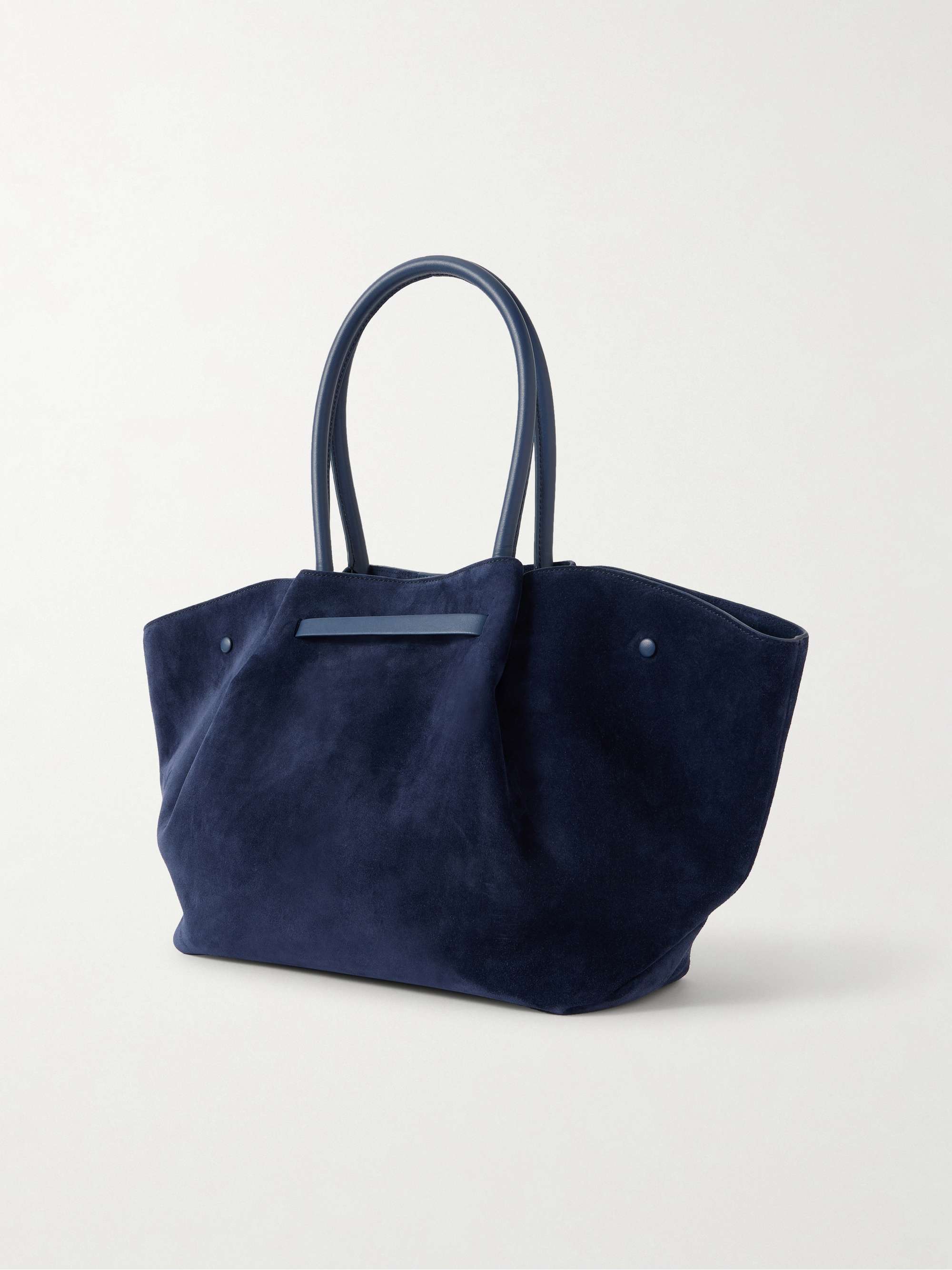 DEMELLIER New York large leather-trimmed suede tote | NET-A-PORTER