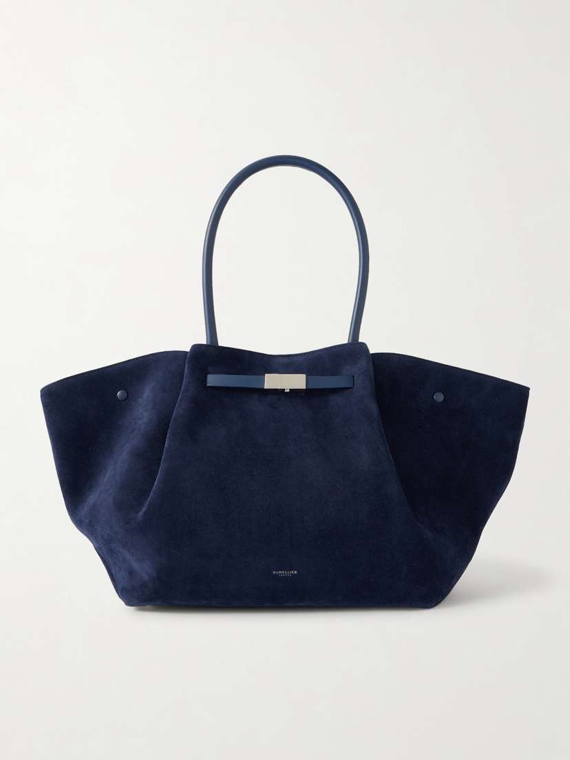 DeMellier The New York Large Leather-trimmed Suede Tote