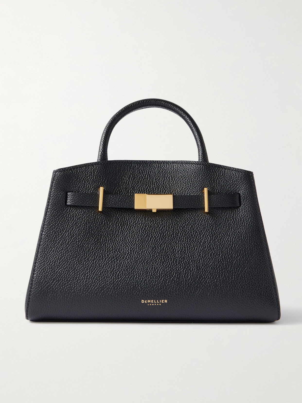 Demellier The Hudson Small Textured-leather Tote In Black