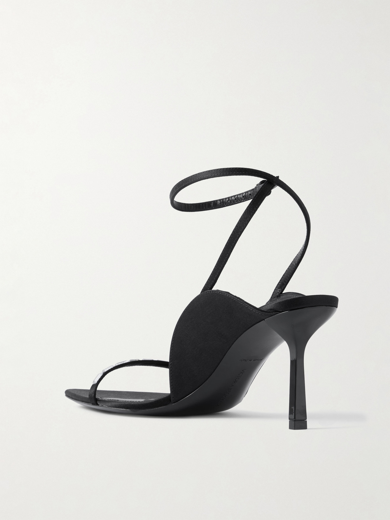 Victoria Beckham Eliza Crystal-embellished Satin Sandals In Black
