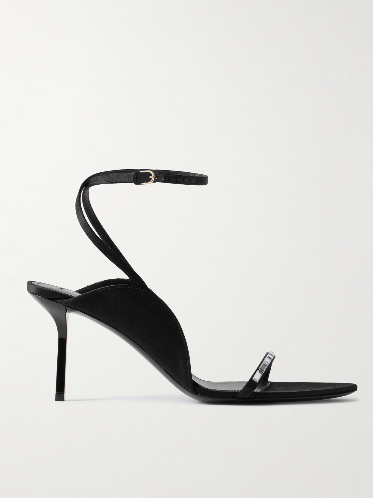 Victoria Beckham Eliza Crystal-embellished Satin Sandals In Black