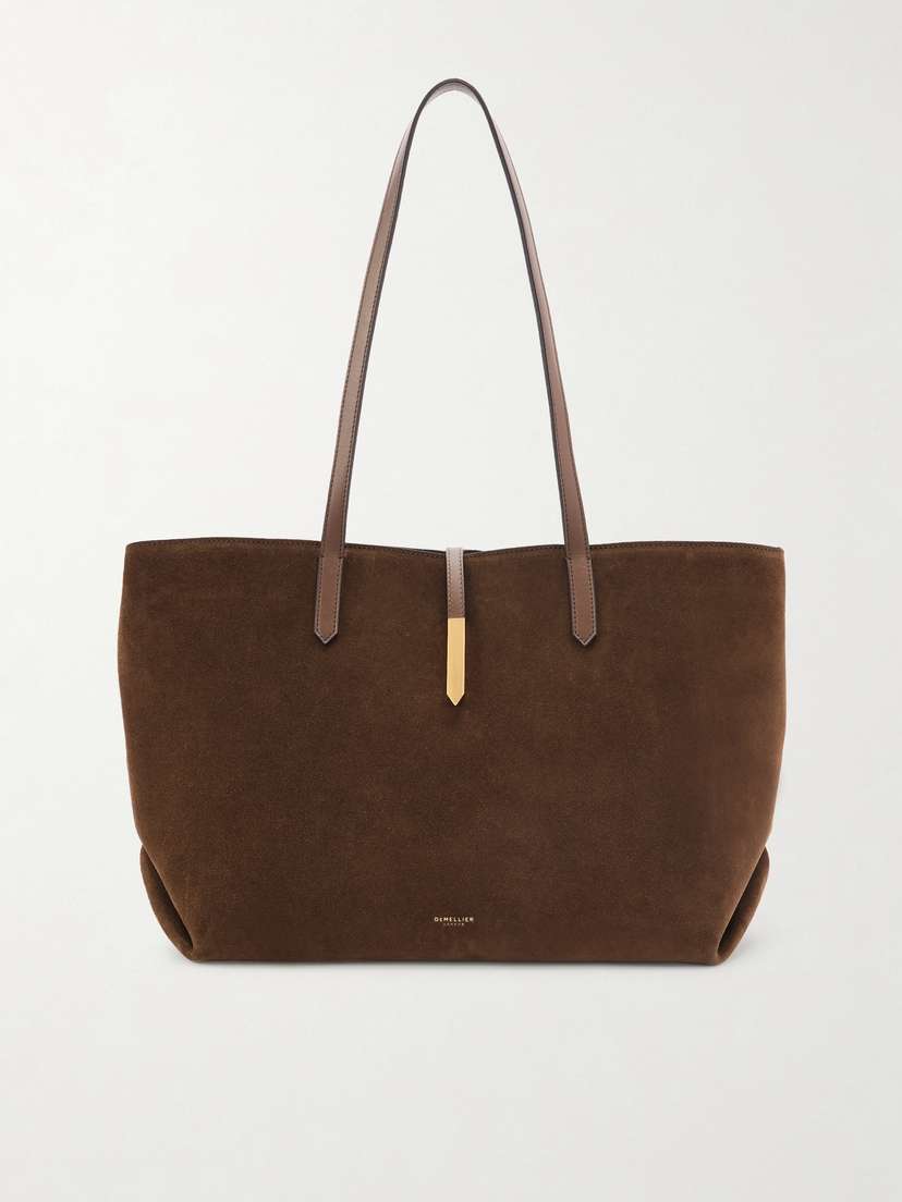 DeMellier The Tokyo Leather-trimmed Suede Tote