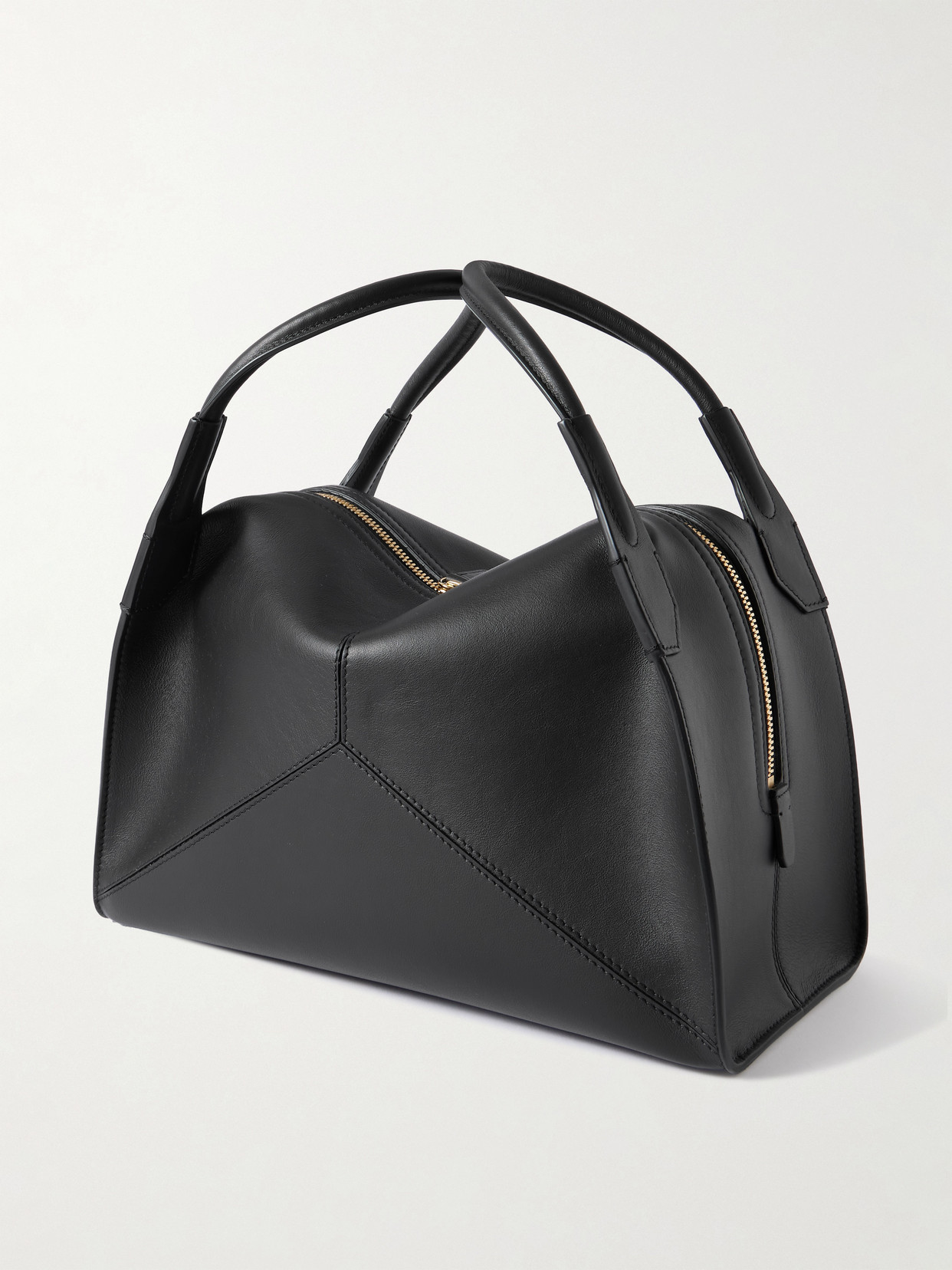 Plié Paneled Leather Tote