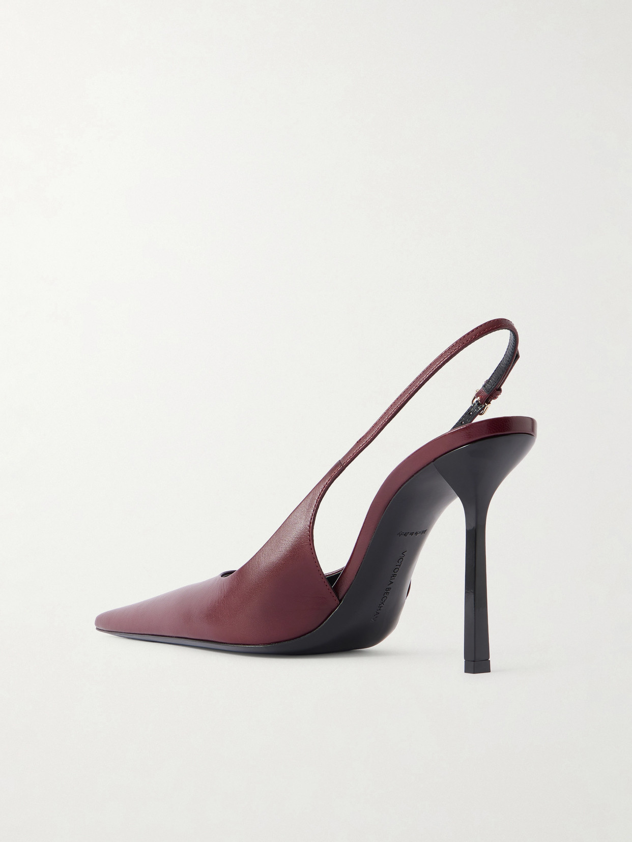 Victoria Beckham Victoria Leather Slingback Pumps In Burgundy