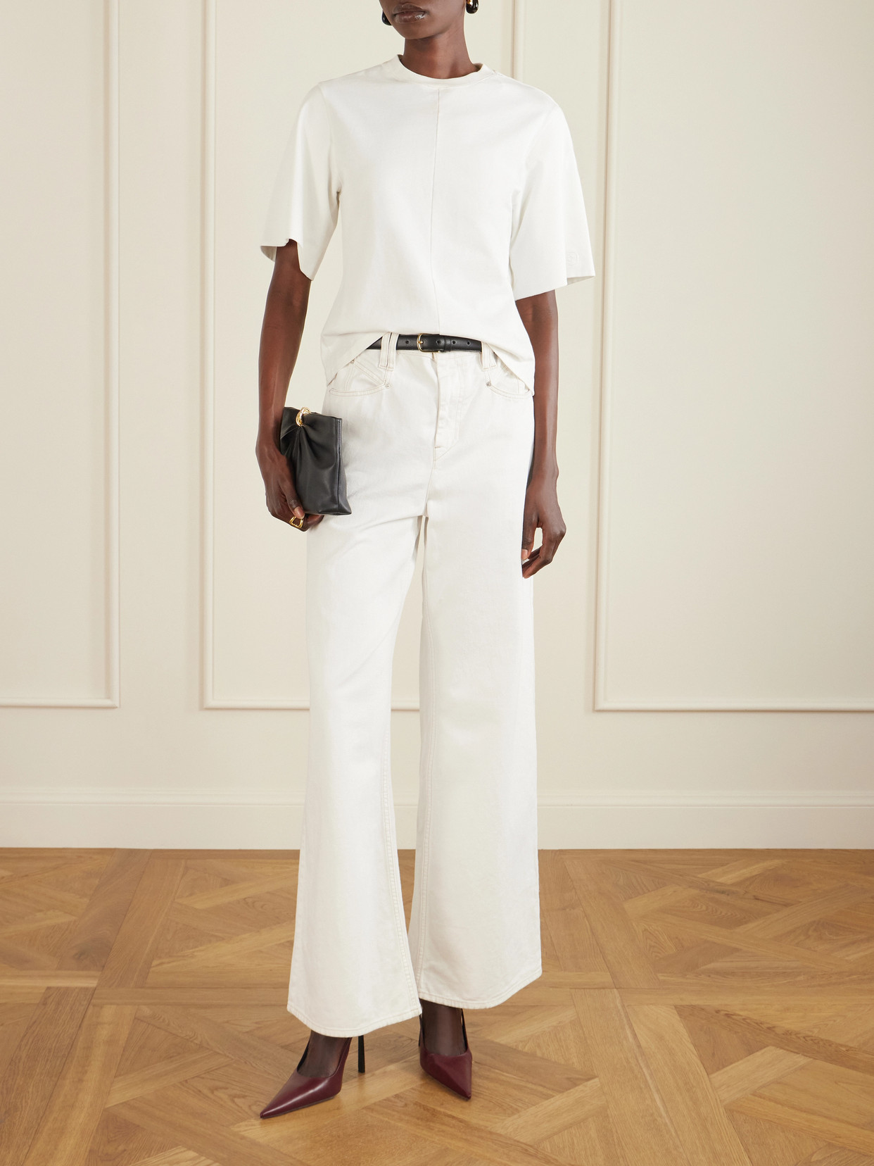 Victoria Beckham Victoria Leather Slingback Pumps In Burgundy