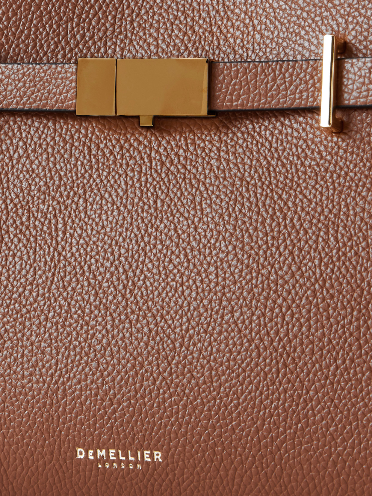 Demellier The Small Hudson Grained Leather Top Handle Bag In Brown