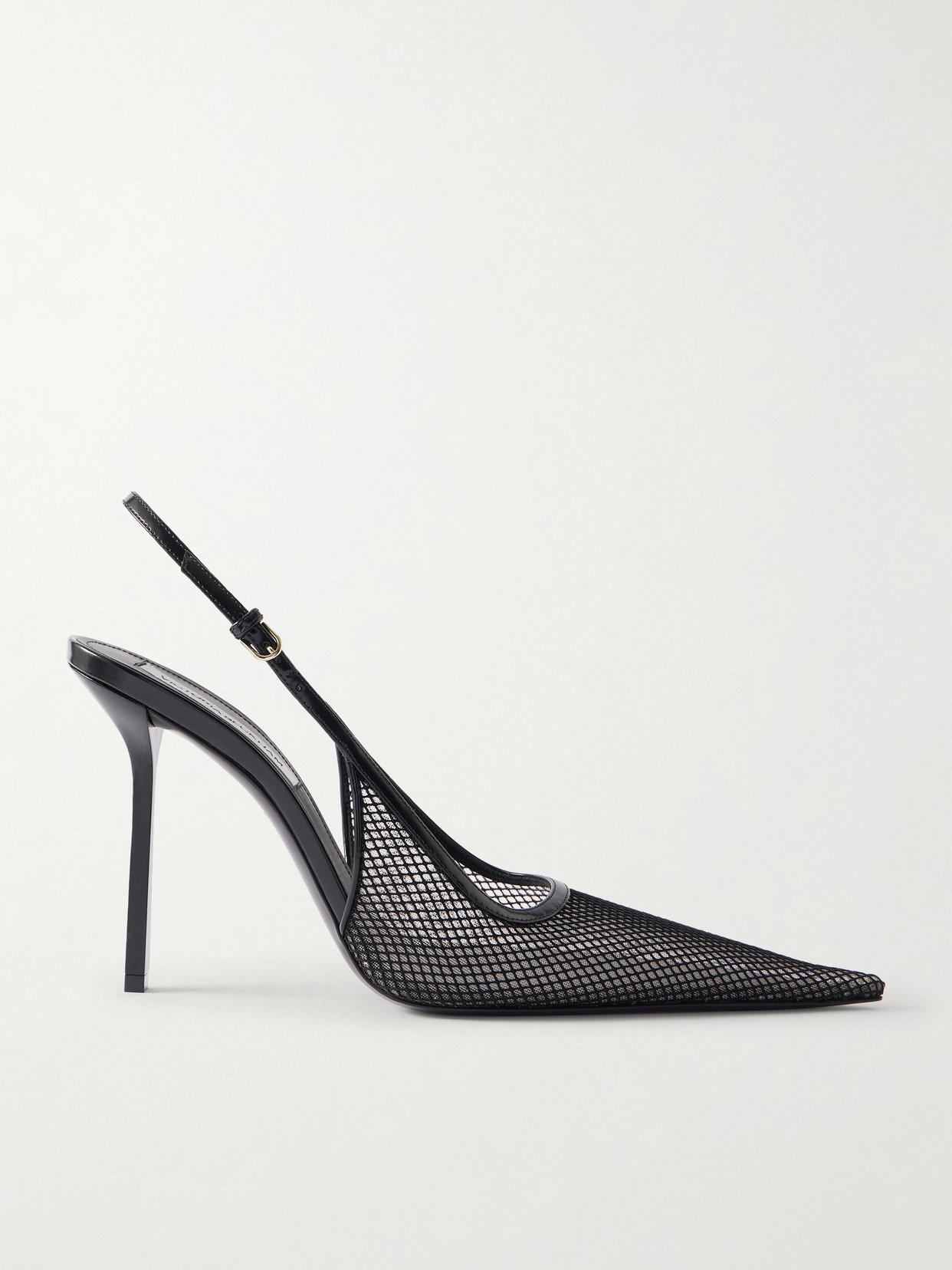 Victoria Beckham Victoria Leather-trimmed Mesh Slingback Pumps In Black