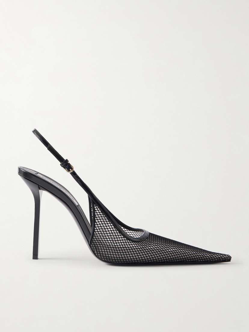 Victoria Beckham Victoria Leather-trimmed Mesh Slingback Pumps