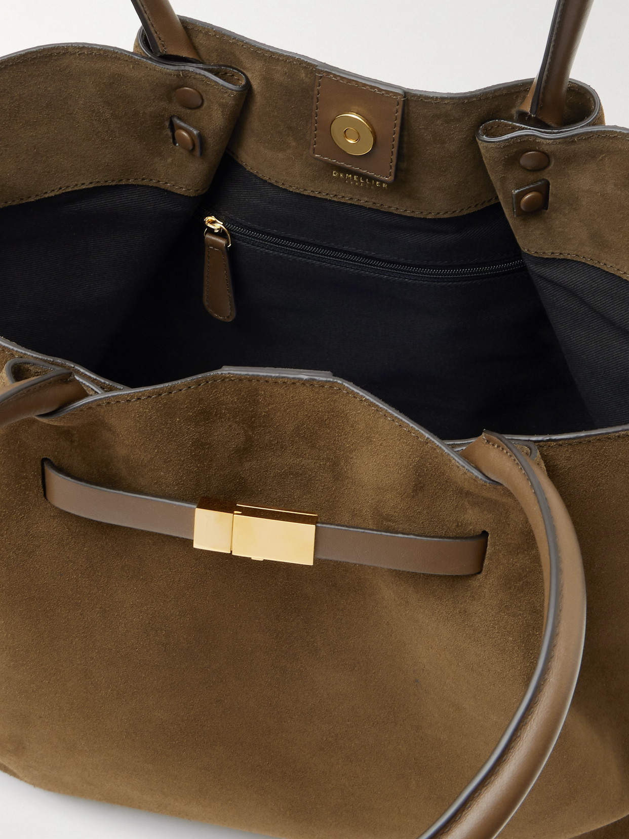 The New York Large Leather-Trimmed Suede Tote