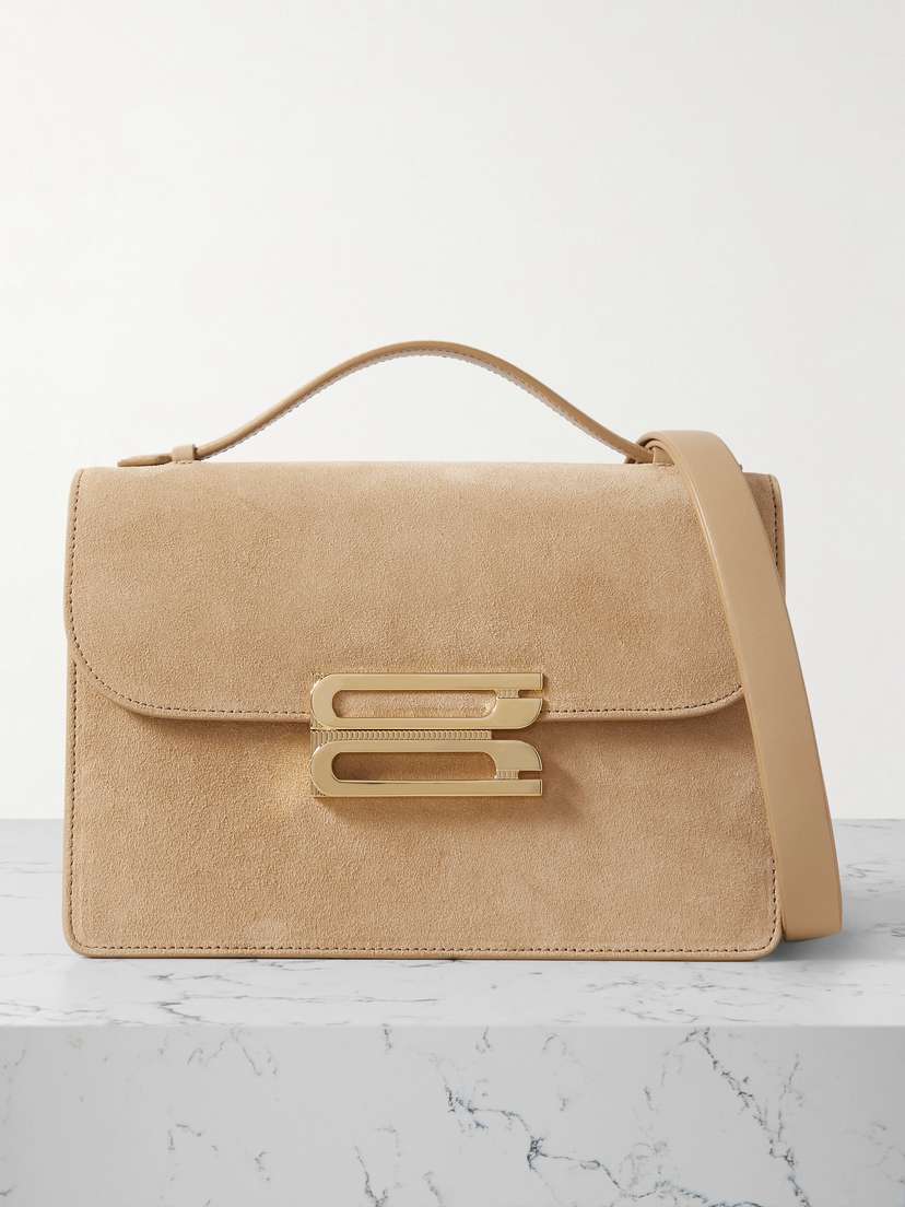 Victoria Beckham The Dorian Leather-trimmed Suede Shoulder Bag