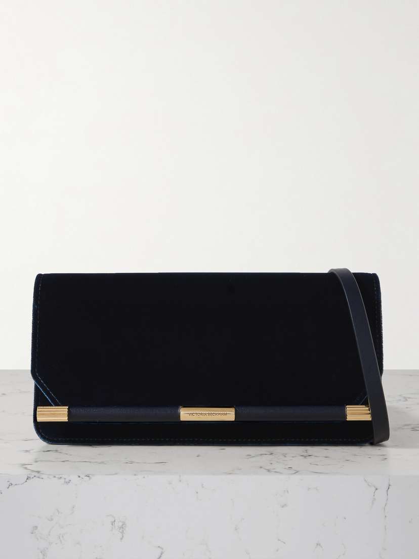 Victoria Beckham 202 Leather-trimmed Velvet Clutch