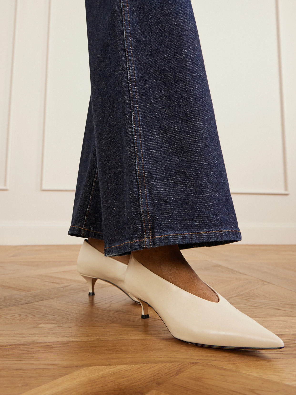 Le Monde Béryl - Babouche 40 Crinkled-Leather Pumps