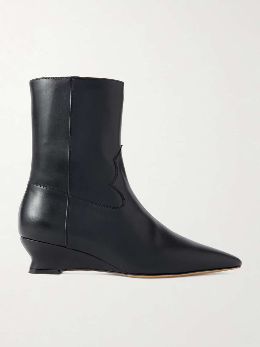 Le Monde Béryl Camille Leather Wedge Ankle Boots